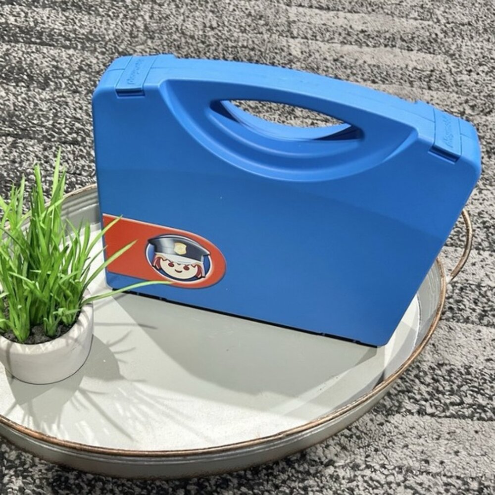 Playmobil Toy Carry Case Blue Police Storage Plastic 24 X 19cm Travel